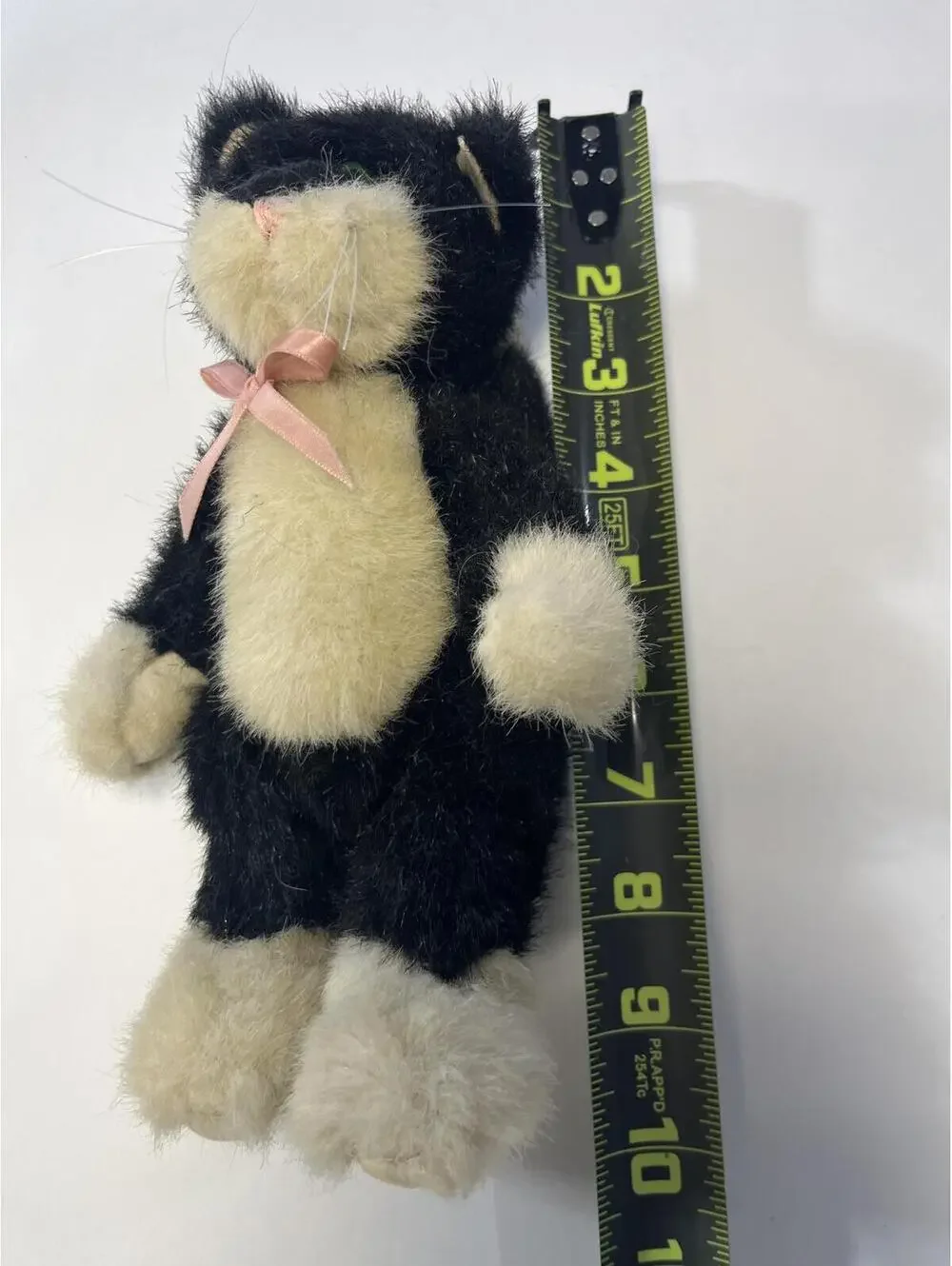 Boyds Bears Vintage Plush Cat 10 inch 1980-83 Black and Cream Stuffed Animal